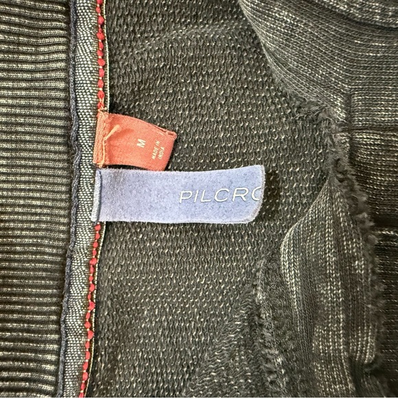 Anthropologie Pilcro Split Hem Acid Washed Black V-Neck Top Size Medium Boho - Picture 5 of 11